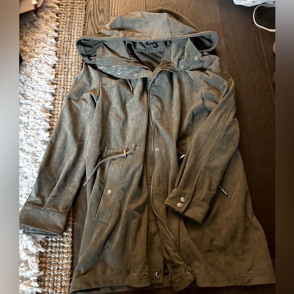 Zara suede olive green coat - Picture 1 of 3